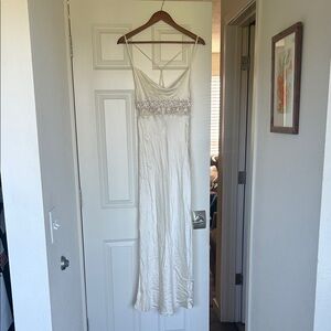 Cream Lace Slip Dress
